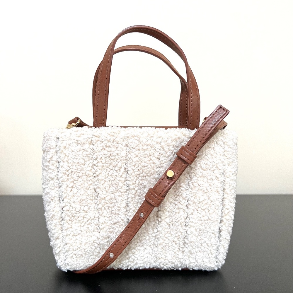 $370 Themoire Aria Faux-Fur Crossbody Bag, Milk / Brown
